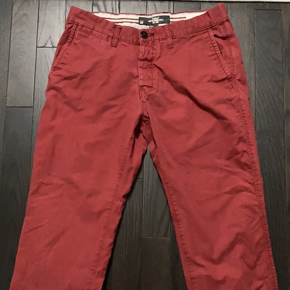 H&M Maroon Slim Chinos 33/32 - Picture 4 of 12